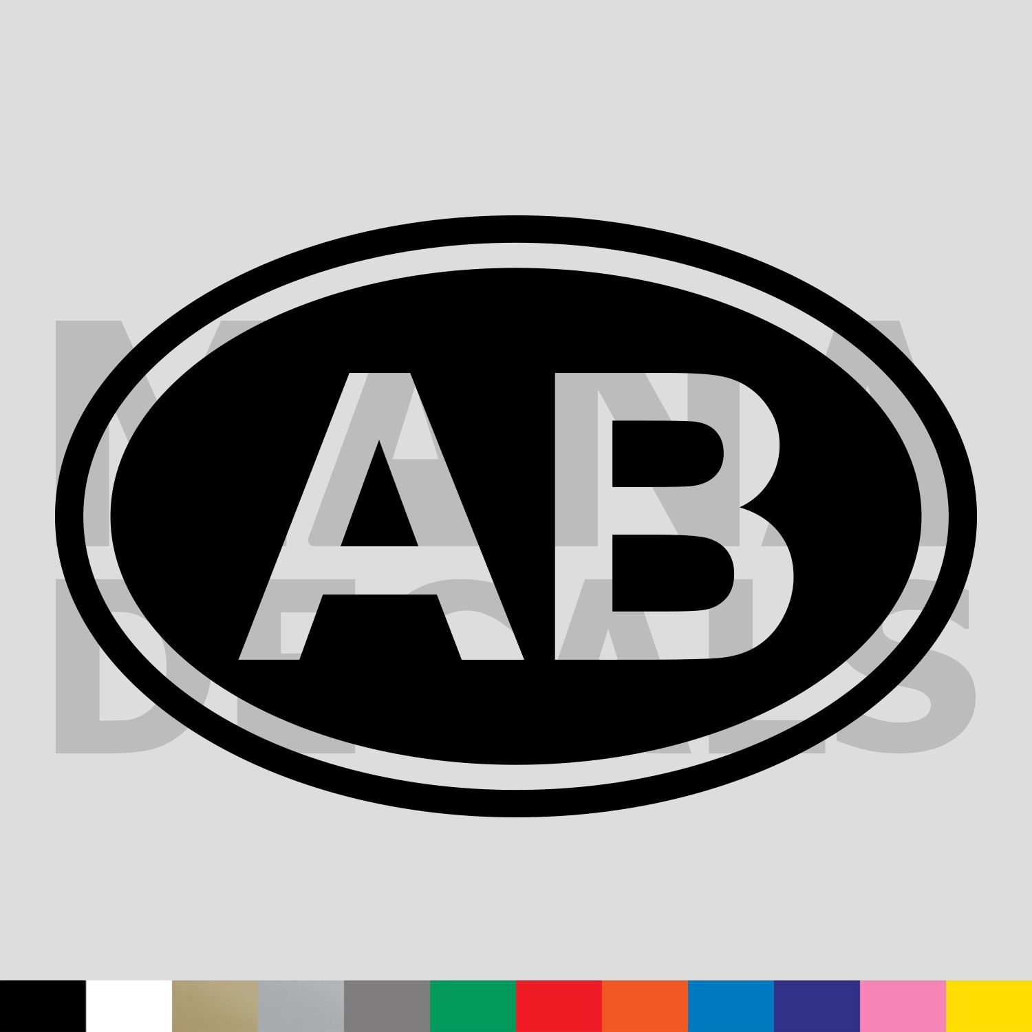 Custom 2 Letter Oval Vinyl Die Cut Decal Sticker – Two Initials Personalized