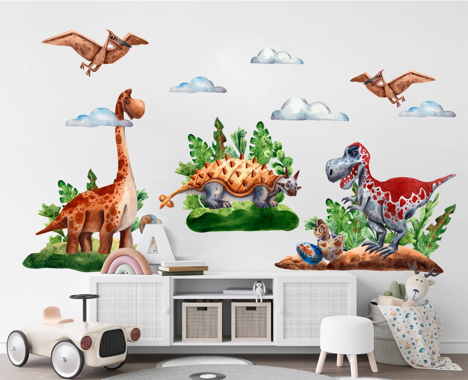 Dinosaurs Tyrannosaurus rex Jurassic Park coconut tree Wall Decals Stickers