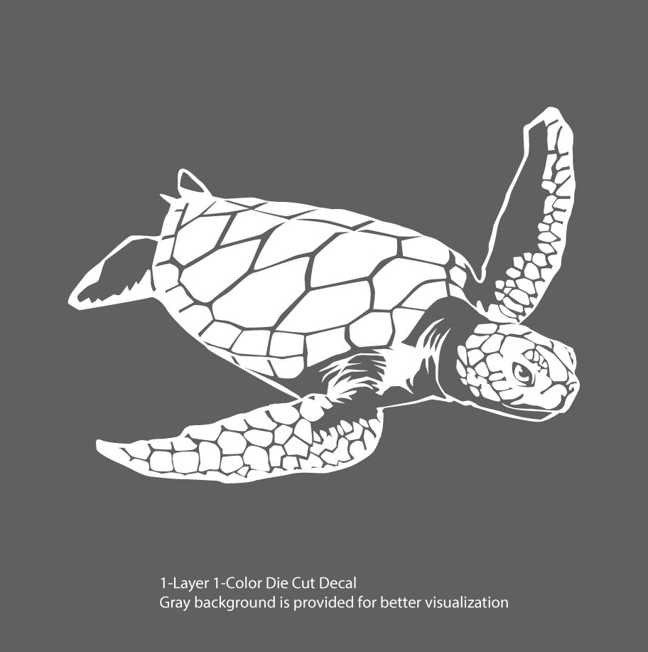 Sea life – Galapagos Ocean Turtle 1 Outdoor Window Decal Vinyl Sticker 6Yrs Film