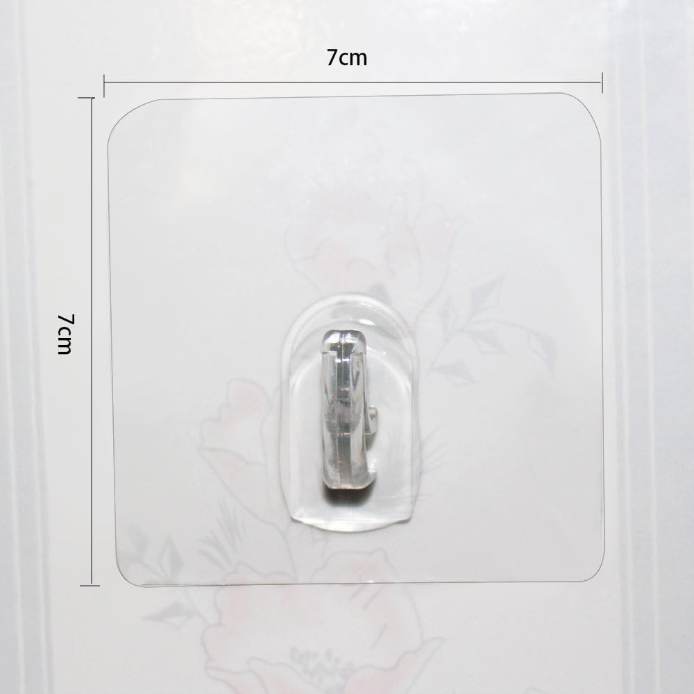 Hawsam 8PCS Clear Adhesive Sticky Wall Hooks,No Drilling Strong 8Pcs