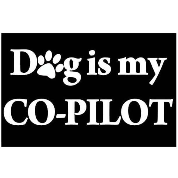 Vinyl Decal for Window – Dog is My Co-Pilot, Various Colors & Sizes