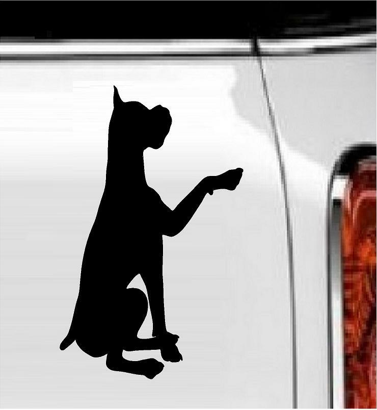 Boxer Dog Raised Paw Vinyl Decal Home Décor 5" x 8"