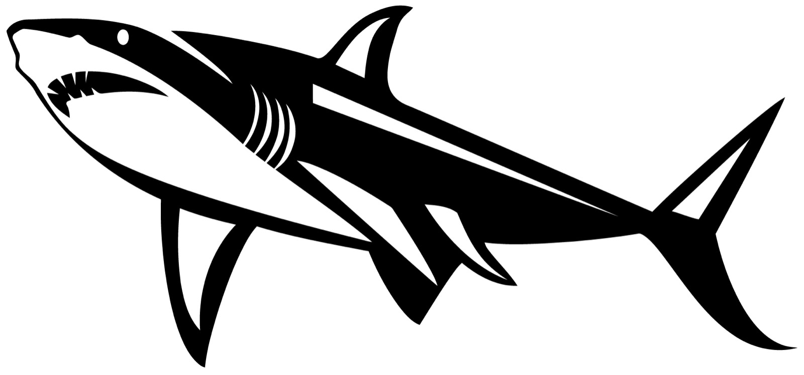 White Shark Decal Multicolor Made In USA