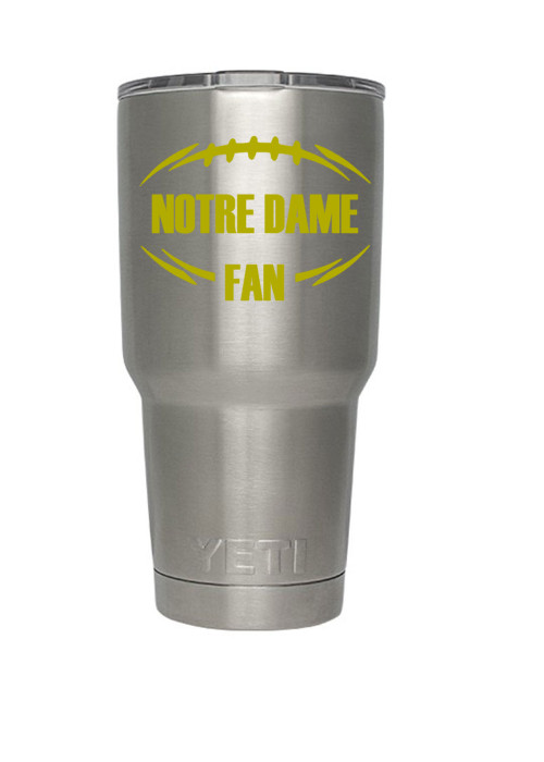 Notre Dame Fan Decal for Yeti, Car, Truck, Tumbler, Water Bottle