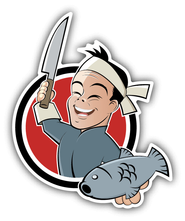 Sushi Chef Funny Cartoon Car Bumper Sticker Decal