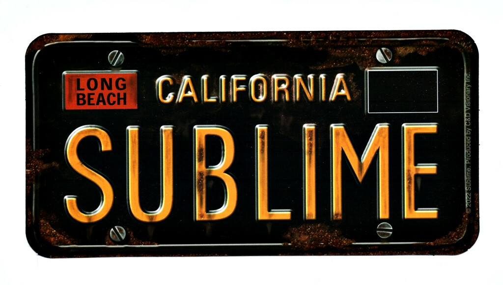 Sublime License Plate Sticker Decal Reggae, Rock n Roll, Ska, Punk