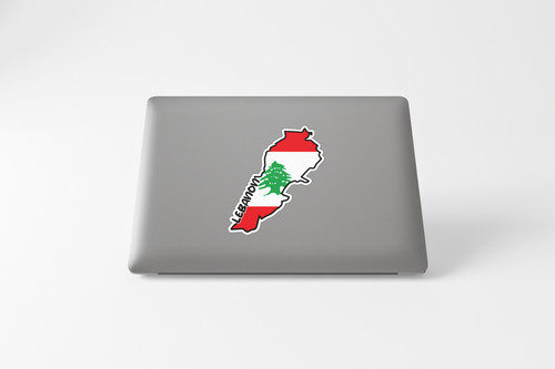 Lebanon Map Flag Sticker Decal