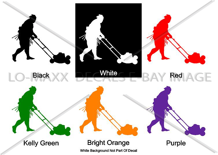 Sumo Wrestler Cutting Grass Lawn Maintenance Weekend Warrior Die Cut Vinyl Decal
