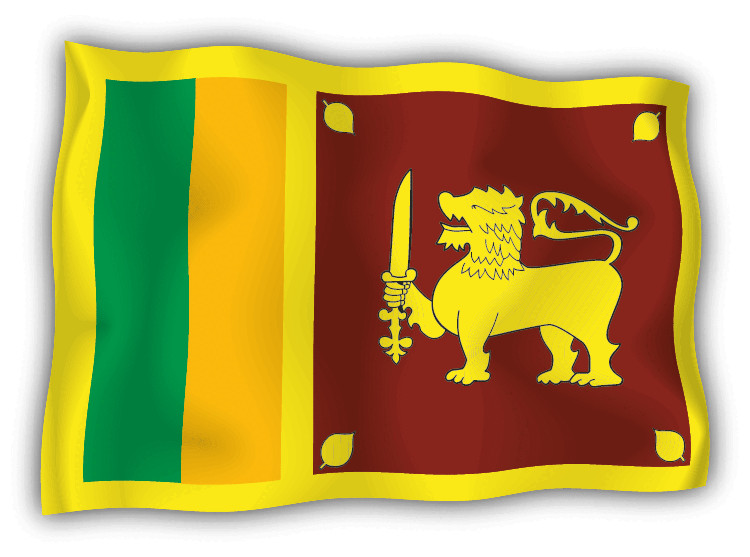 Sri Lanka Wave Flag Car Bumper Sticker Decal