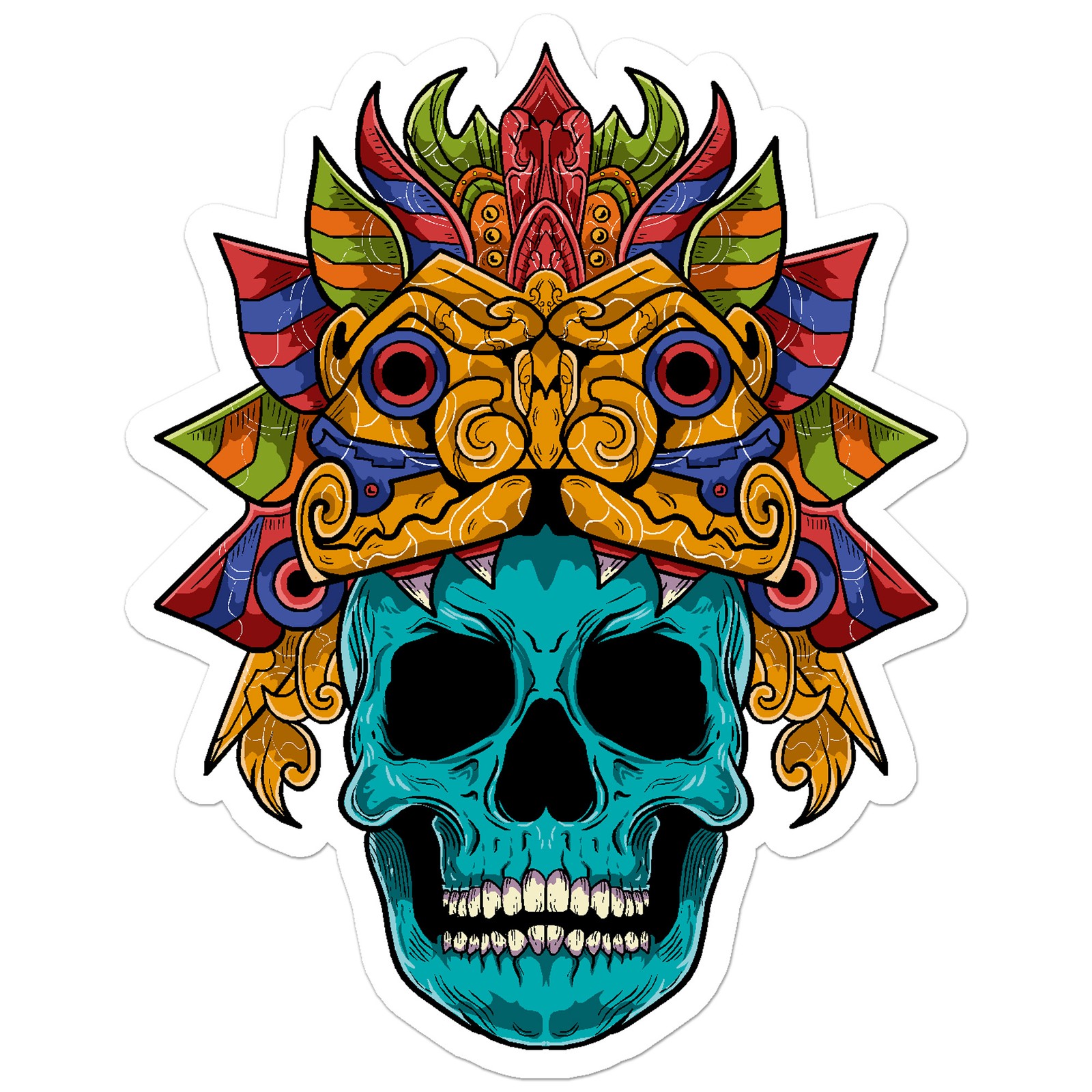 Tribal Mayan Incan Skull – Vinyl Decal Sticker – Car Window Laptop – ebn11580