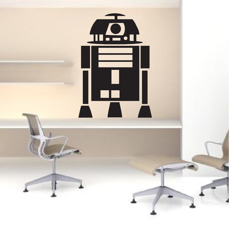 R2D2 Droid Wall Decal Star Wars Wallpaper Mural Vinyl The Last Jedi Design, g66