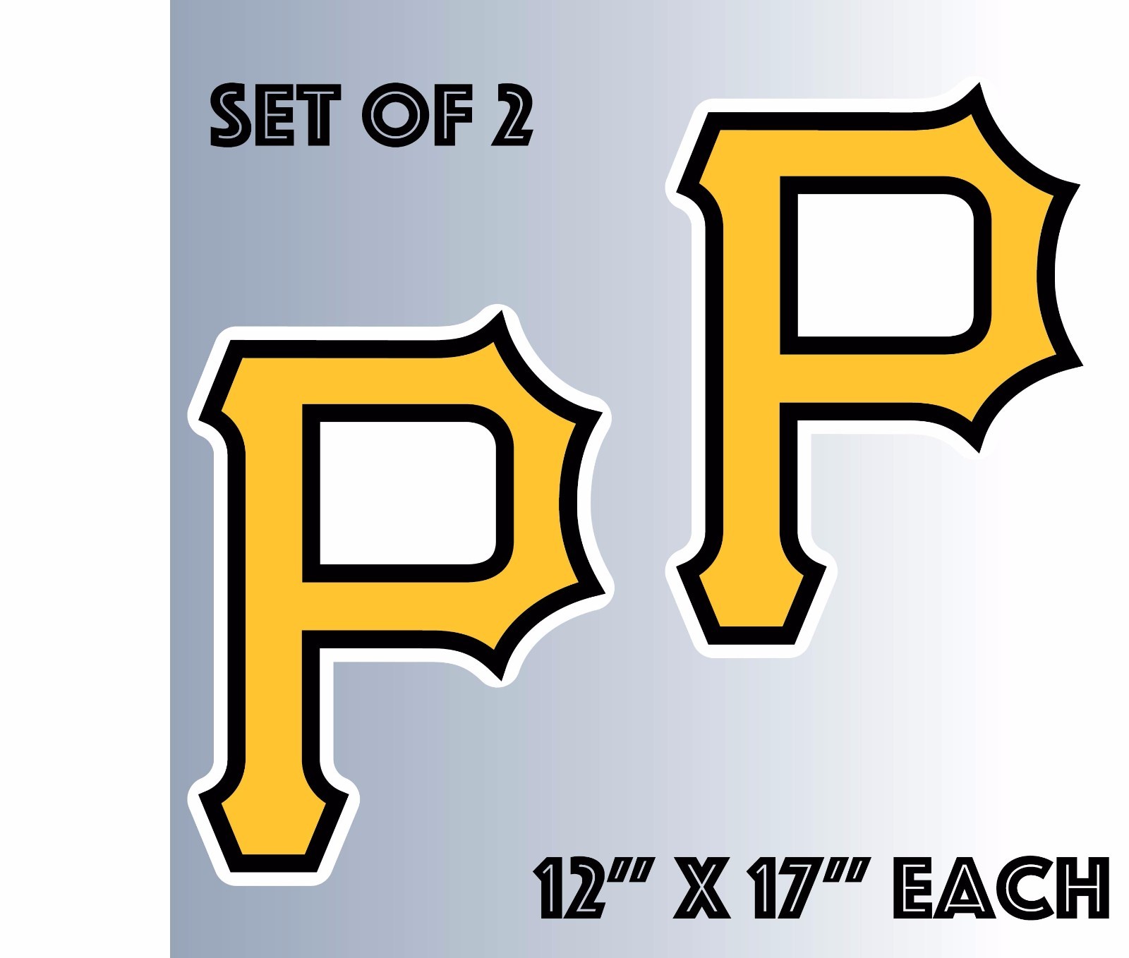 Pittsburgh Pirates Vinyl Sticker Decal Cornhole Set of 2 (12"x17")