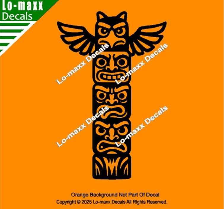 Totem Pole Tower Die Cut Sticker for Lockers, Laptops Lab Doors SUV Boats
