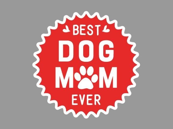 Best Dog Mom Paw Print Die Cut Glossy Vinyl Sticker