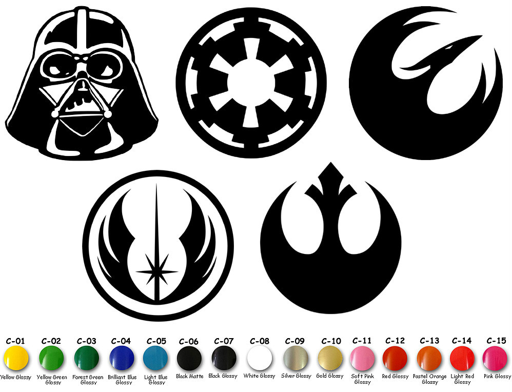 Star Wars Vinyl Decal Sticker Signs Door Car Window StarWars Symbols USA Seller