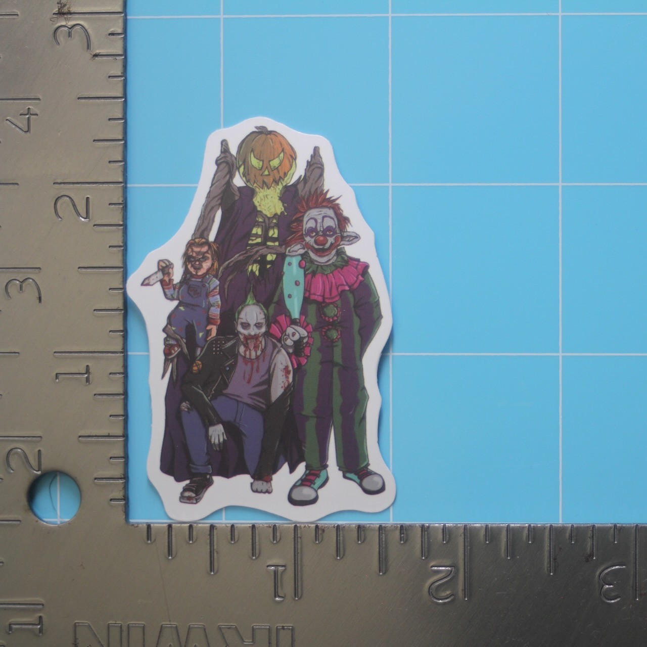 Horror Icons Sticker (CHUCKY, KILLER KLOWN) Horror Movie, Matte PVC Decal