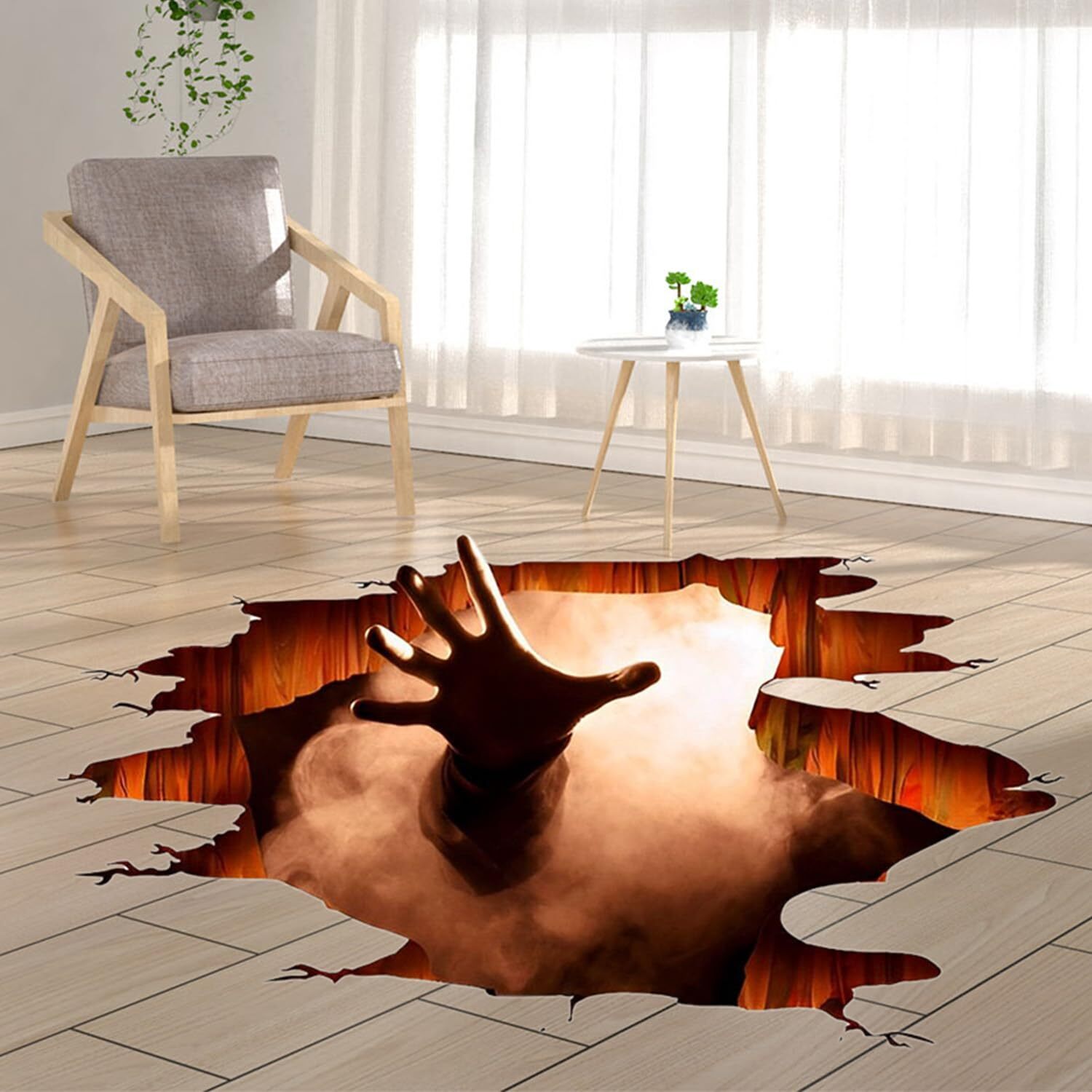 3D Halloween Wall Decals Scary Floor Stickers for Bedroom Living Room Pub