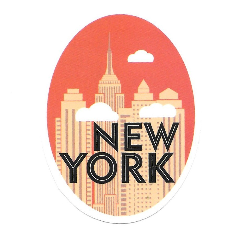 New York City Vinyl Sticker NYC Skyline Sunset Travel Souvenir Skyscraper Decal