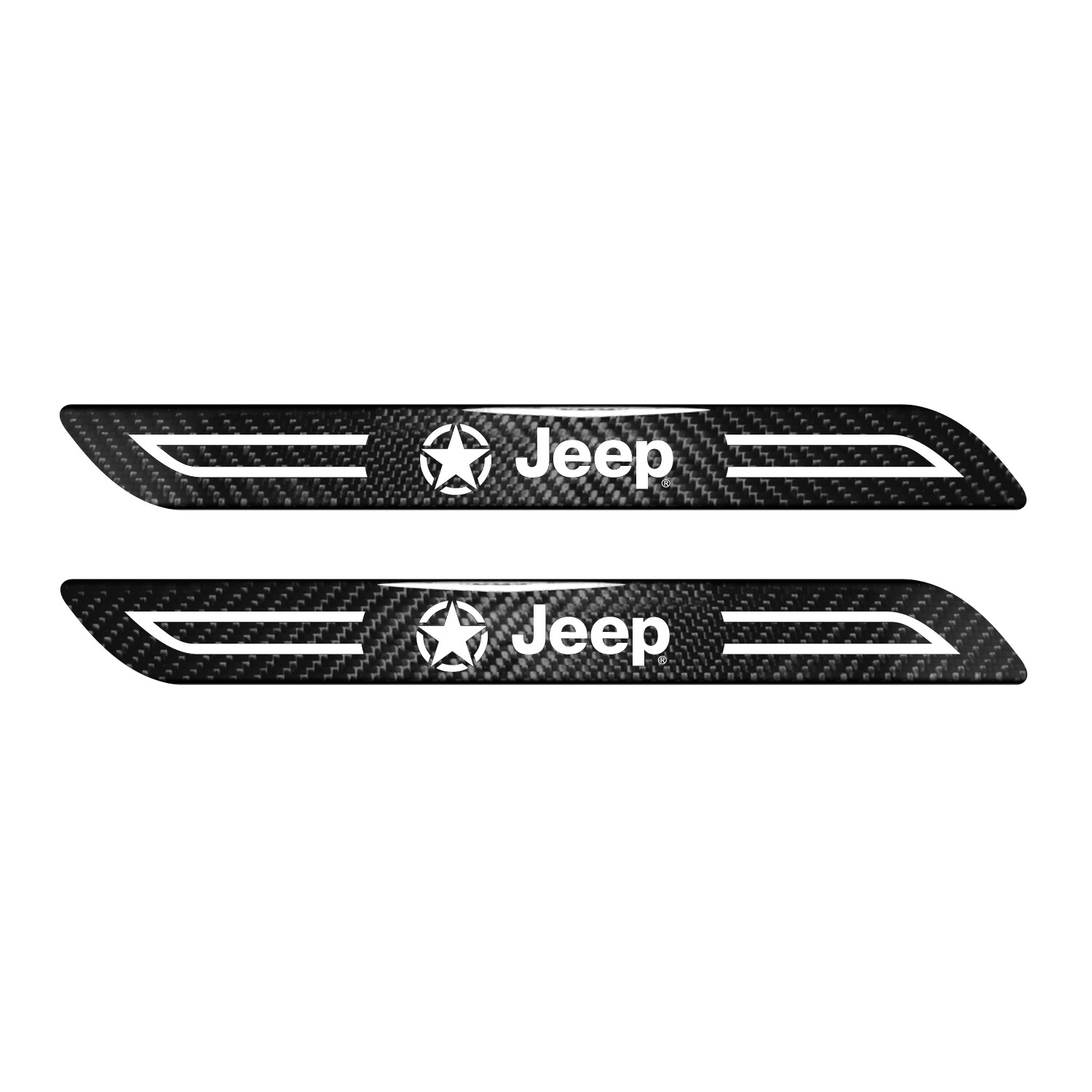 Jeep Willys Star Logo Blade Style Carbon Fiber Car Protector Decals