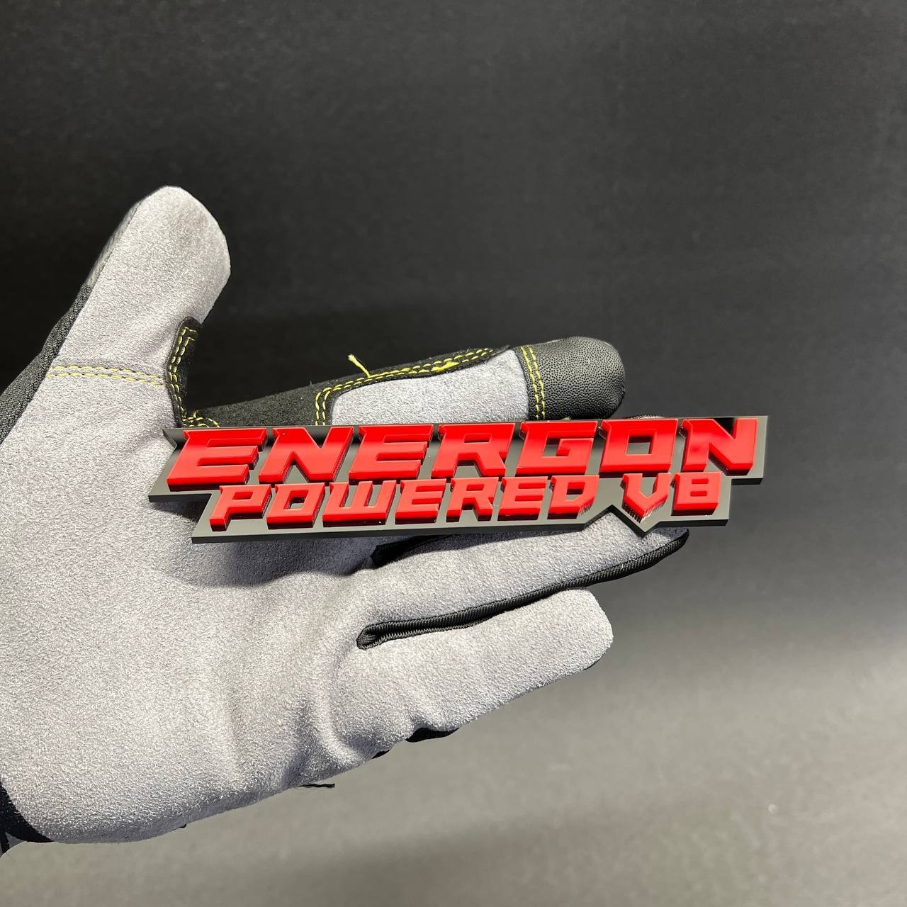 1PC ENERGON POWERED V8 3D Text Car Badge Emblem Fender tailgate Aggressive Decal