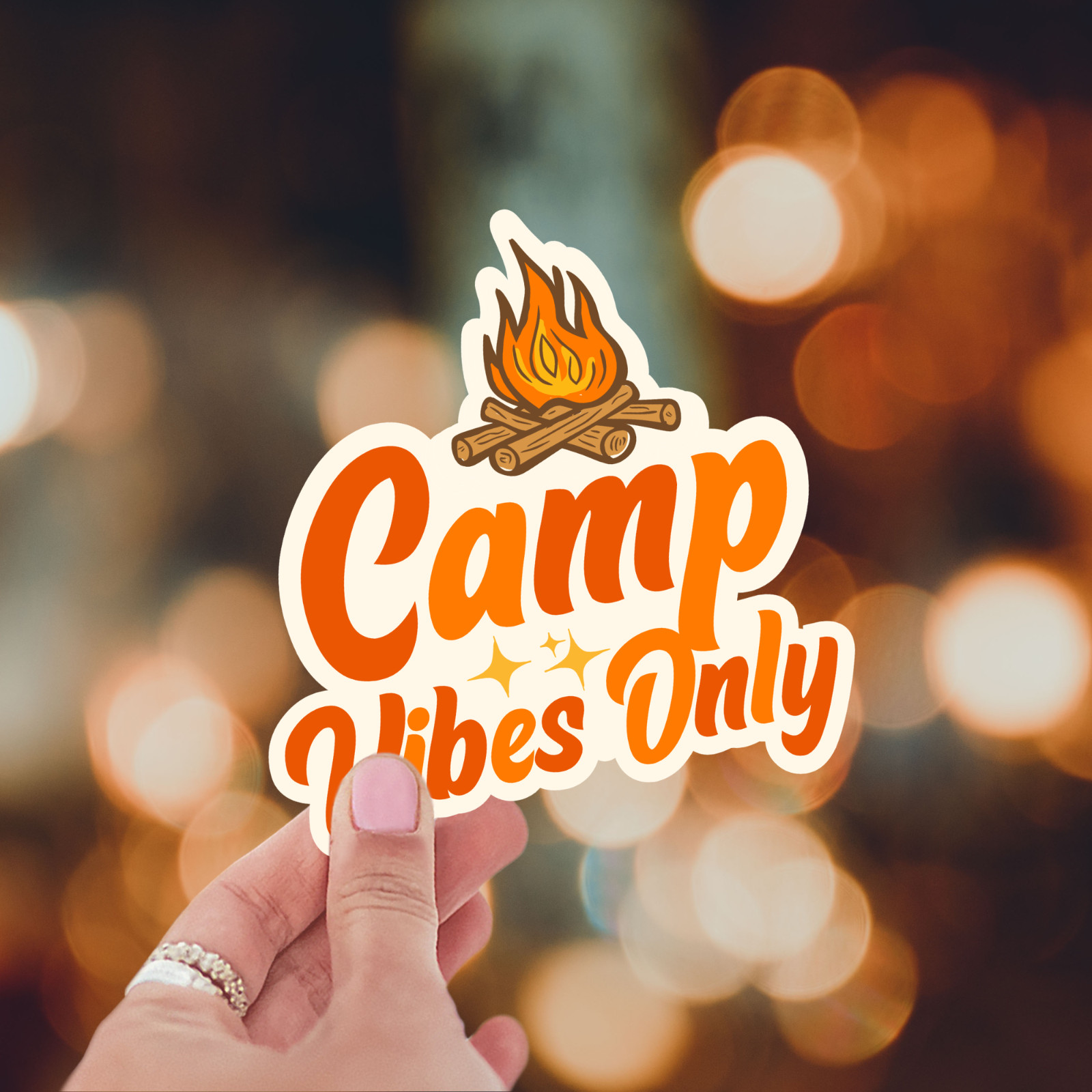 Camp Vibes Only Sticker Camping Campfire Outdoor Adventure Decal