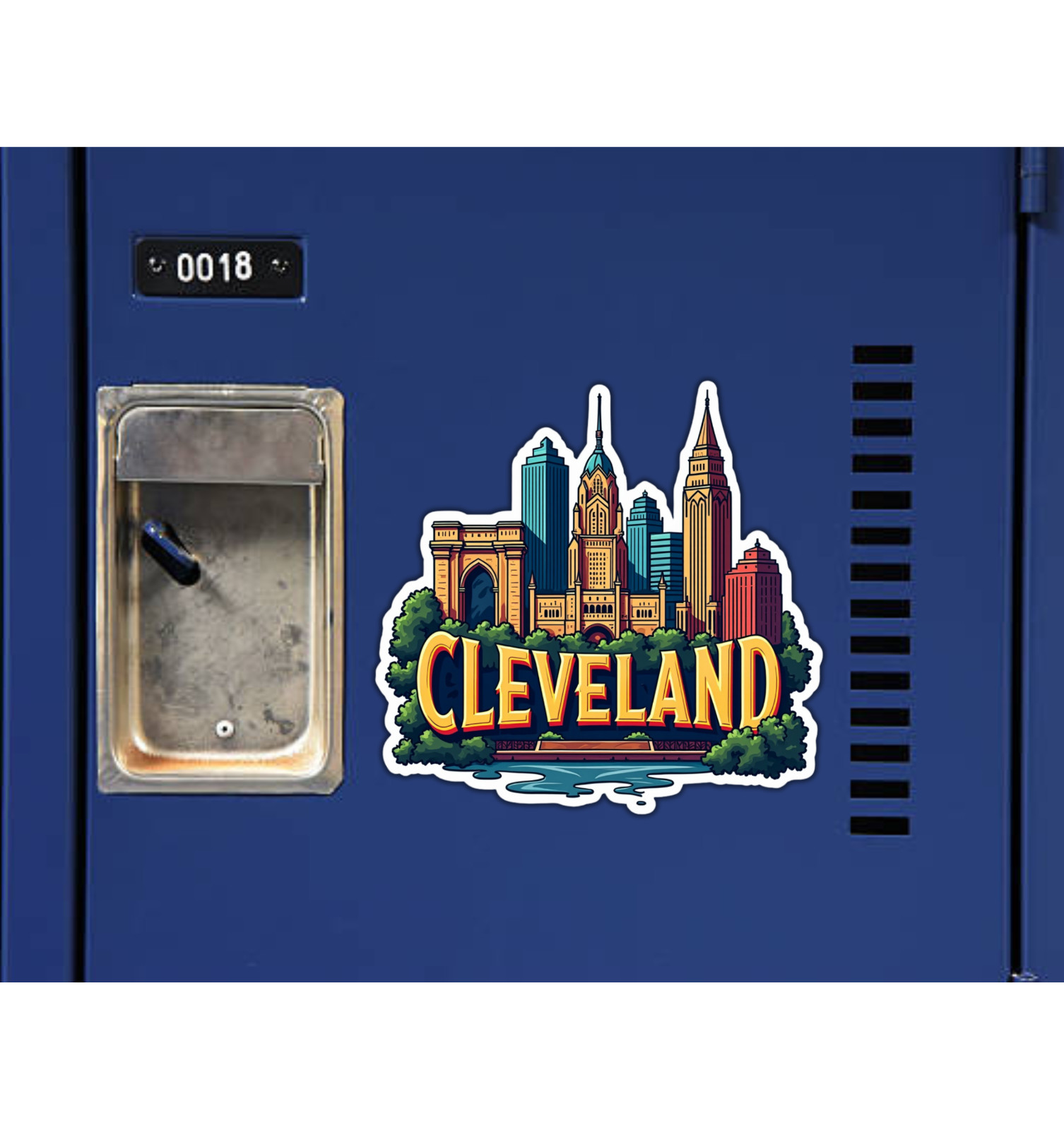 Cleveland Ohio Fridge Magnet or Laptop Sticker