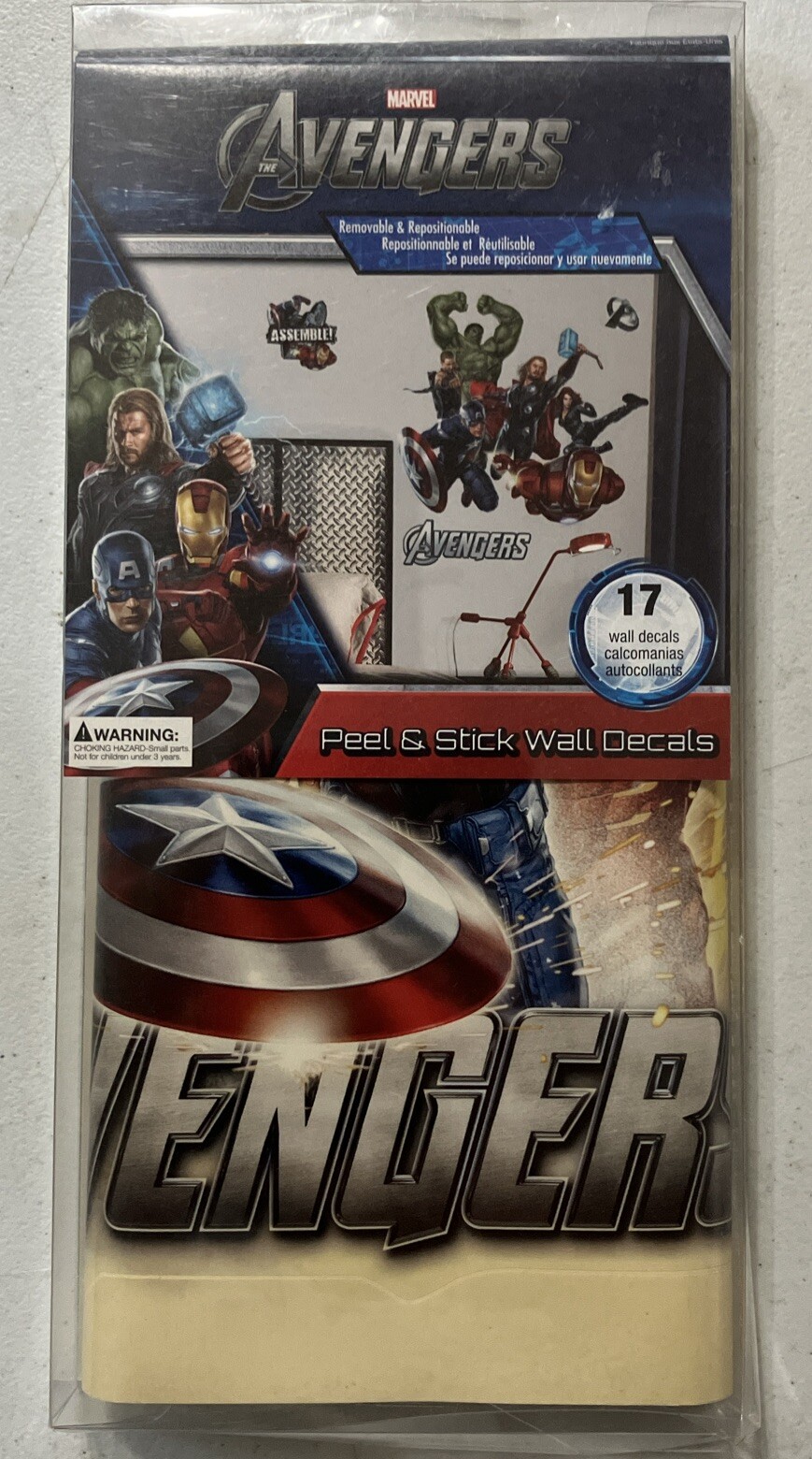 Marvel Avengers  Peel & Stick Wall Decals Removable Repositional, Sealed New