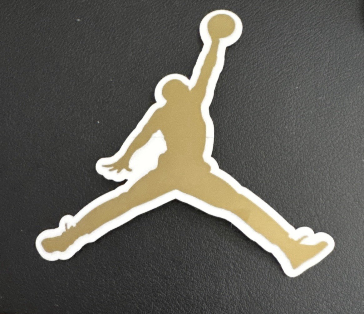 Authentic Air Jordan Jumpman Sticker (Approx 3.5" x 3.5") Nike Gold Flight Logo