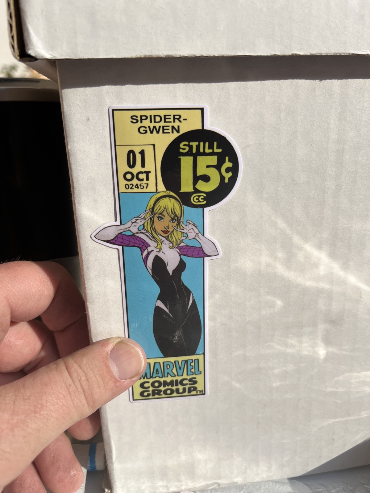 Spider-Gwen Ghost Spider Marvel Corner Box 5” Vinyl Sticker! Amazing Friends!