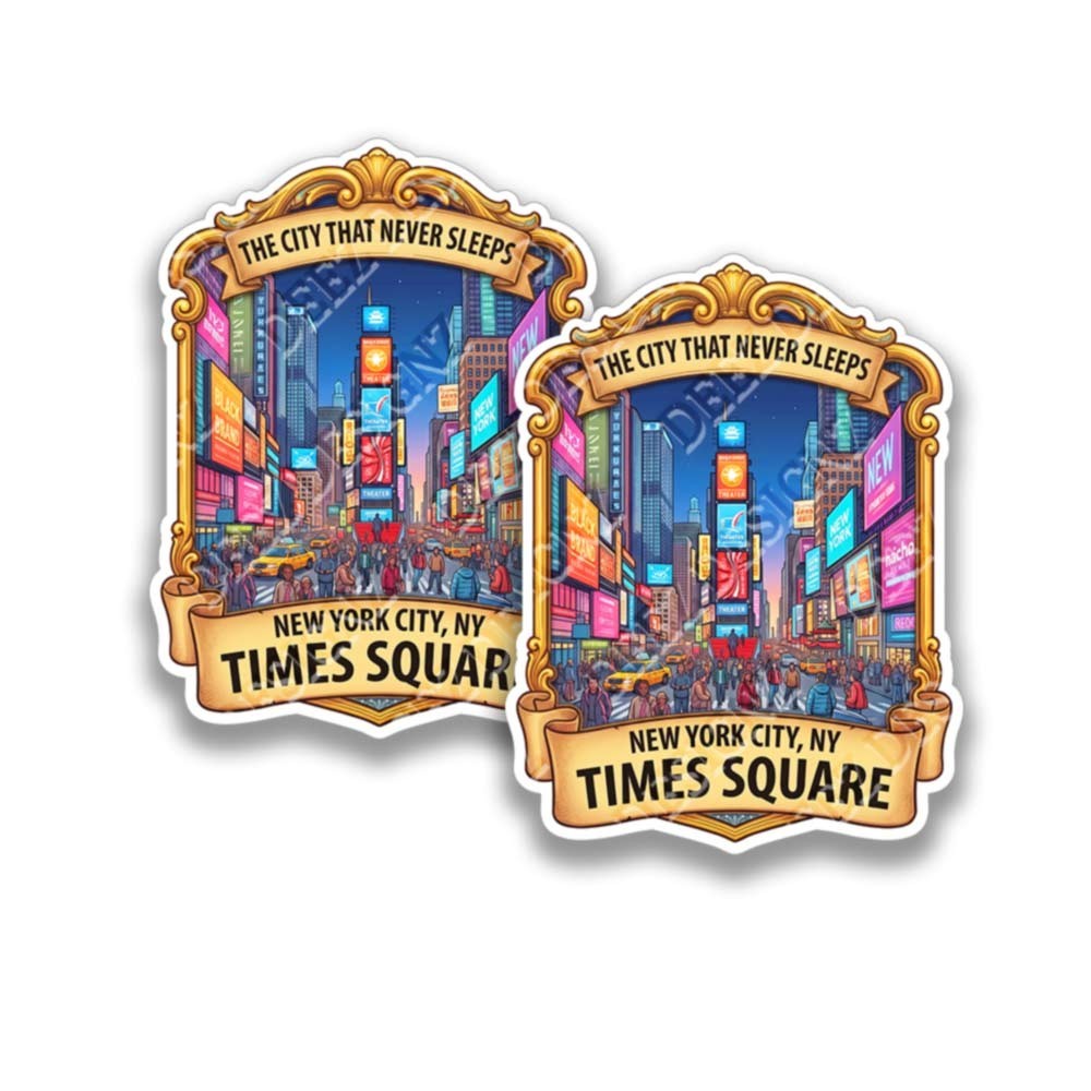 Times Square New York City Vinyl Decal Landmark Sticker 2 Pack 44489