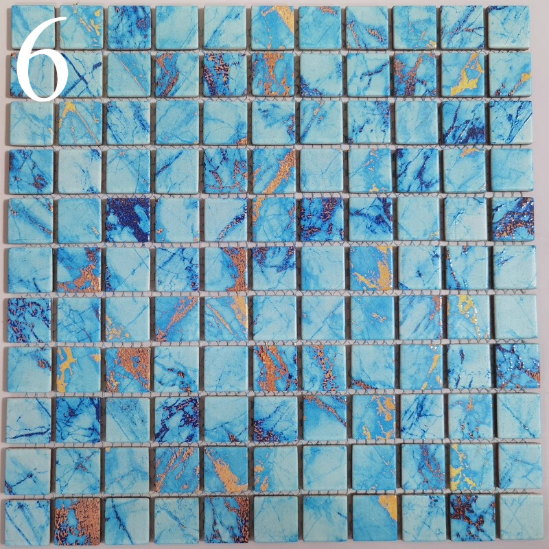 1pcs Self-adhesive Glass Mosaic Tile Sticker Retro Wall Background Decor Sticker