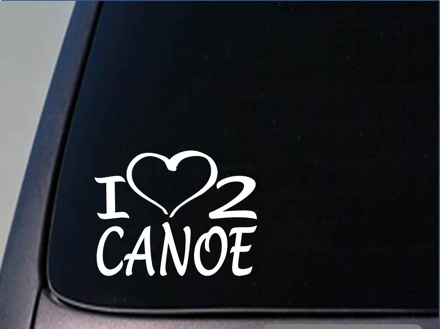 I heart to canoe sticker *H181* 8 inch wide vinyl boat fishing decal