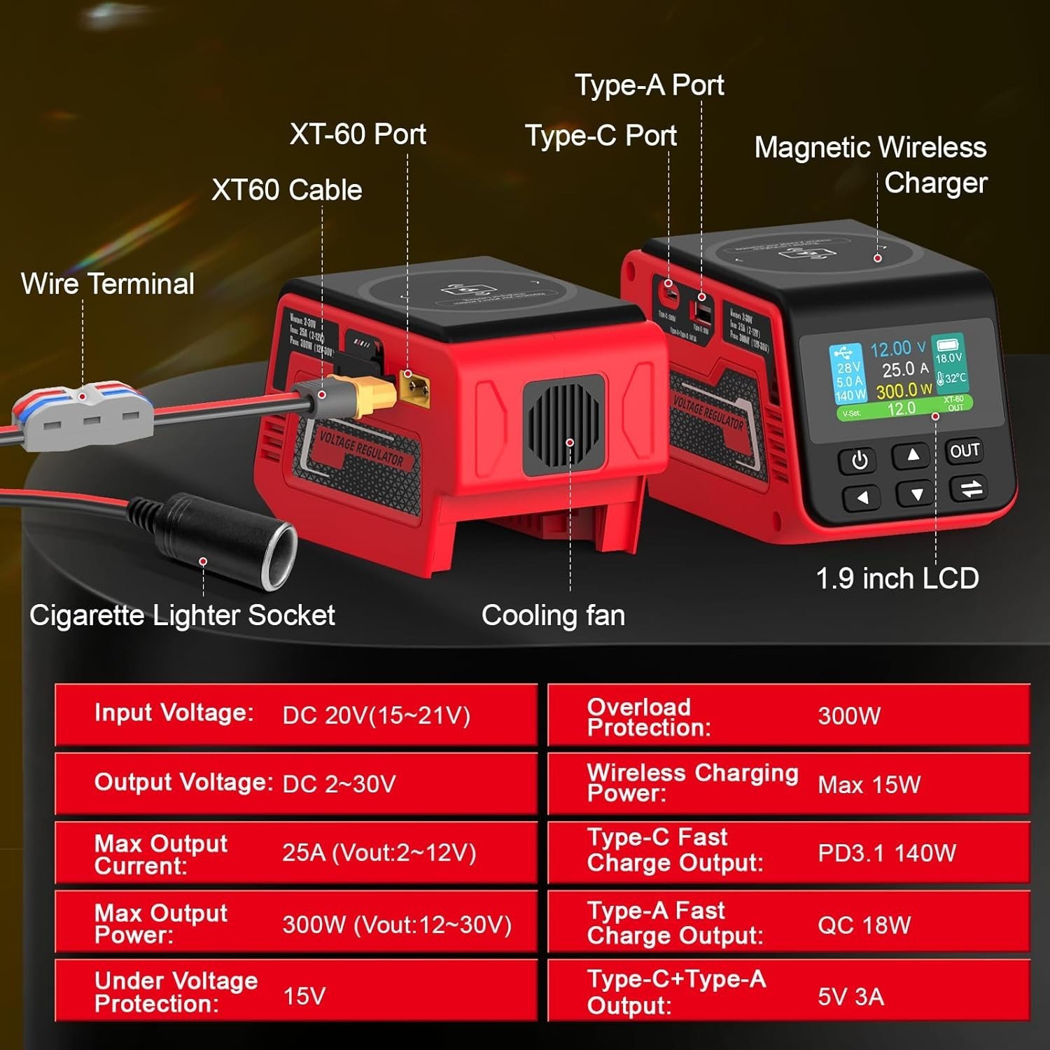Voltage Regulator Compatible with Milwaukee 18V Battery Wireless Adjustable