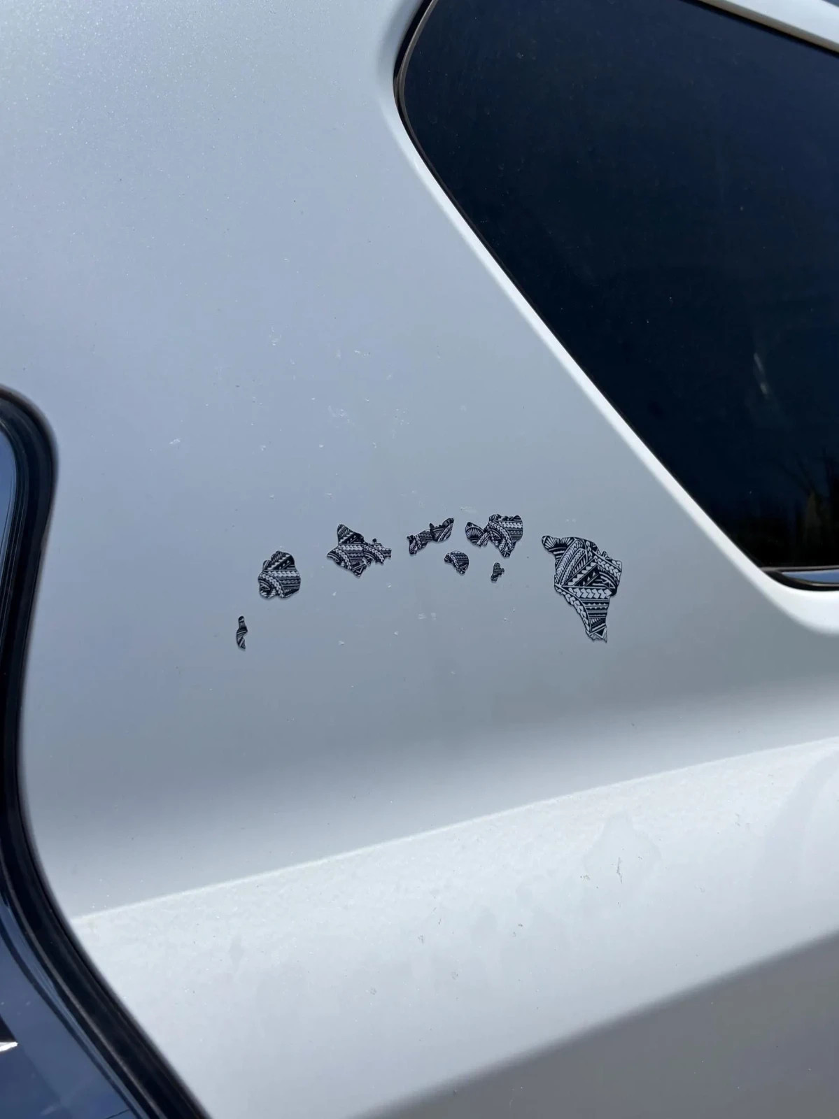 Tribal Island B/W Flag Hawaiian Map Hawaii Decal Car / Truck Window Sticker