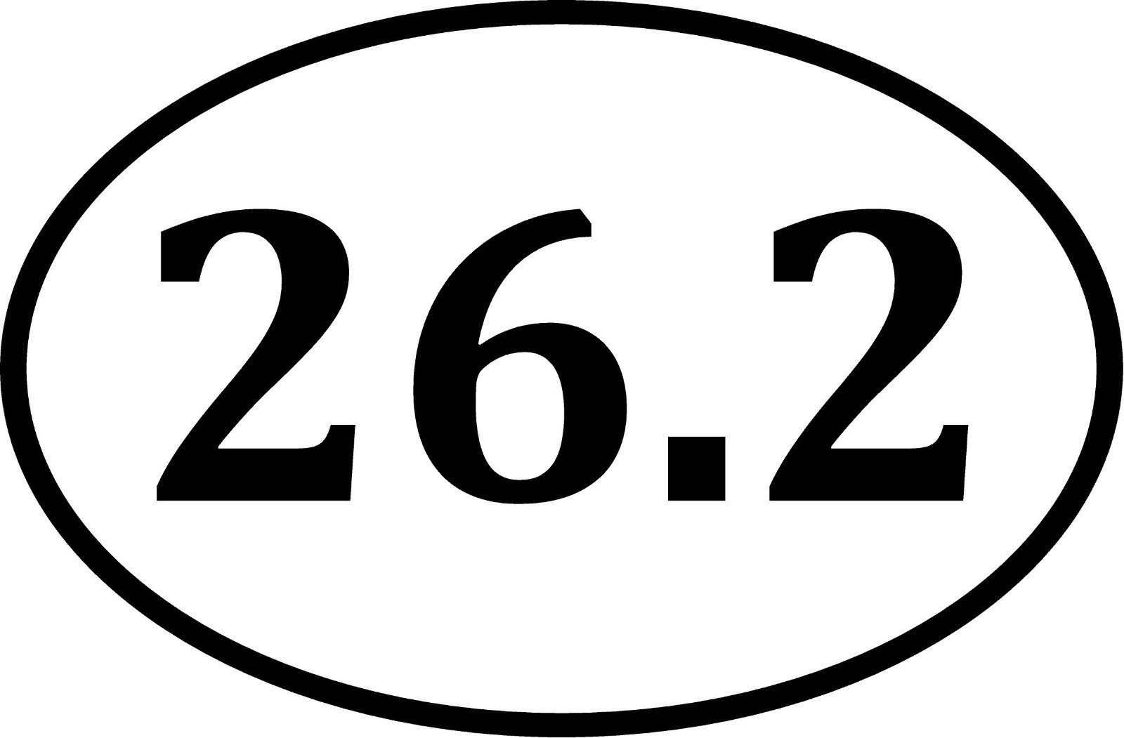 PAIR of 26.2 Marathon Sticker Vinyl Decal Oval Running Run Race Jogging Finisher
