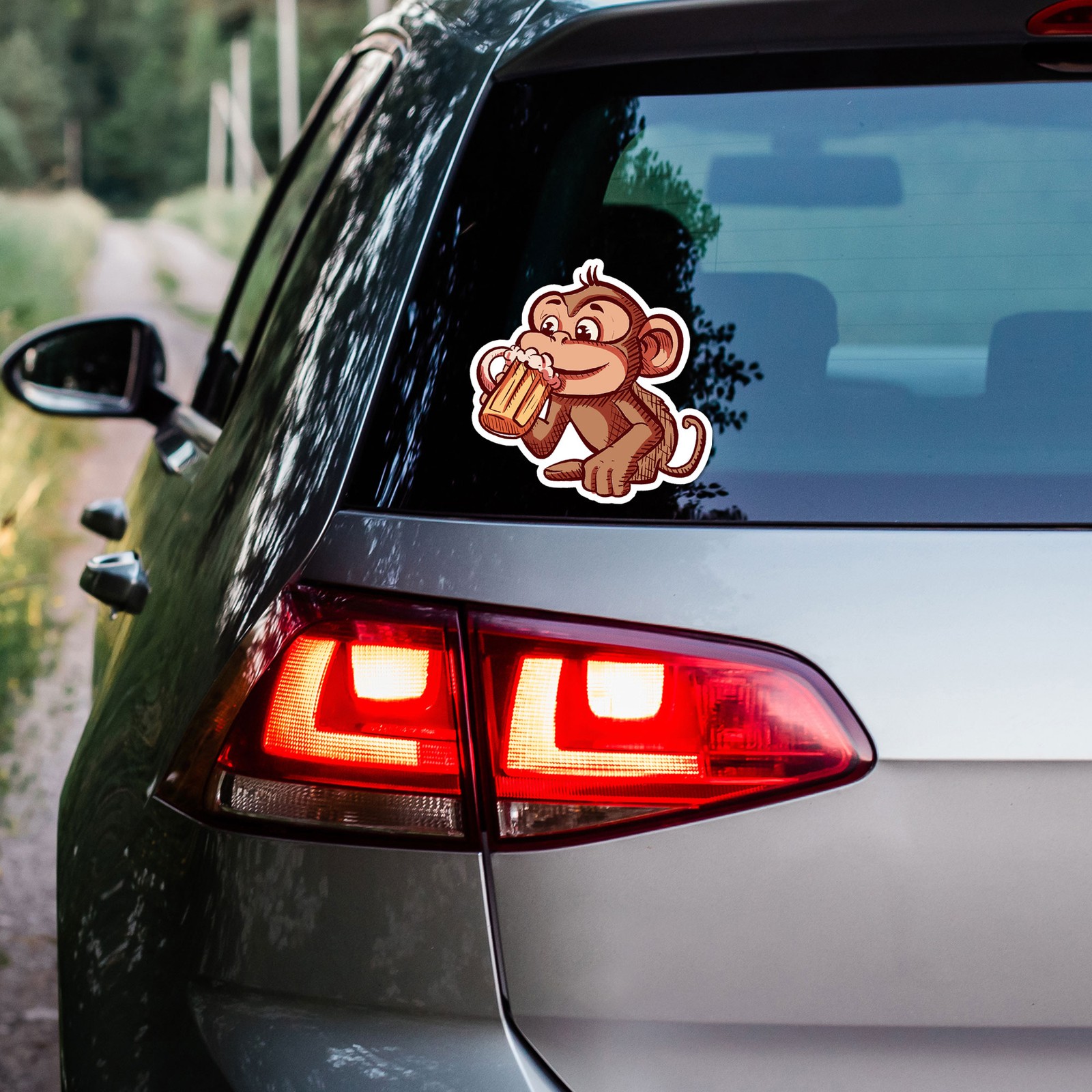 Monkey Chimp Beer – Vinyl Decal Sticker – Car Window Laptop – ebn11999