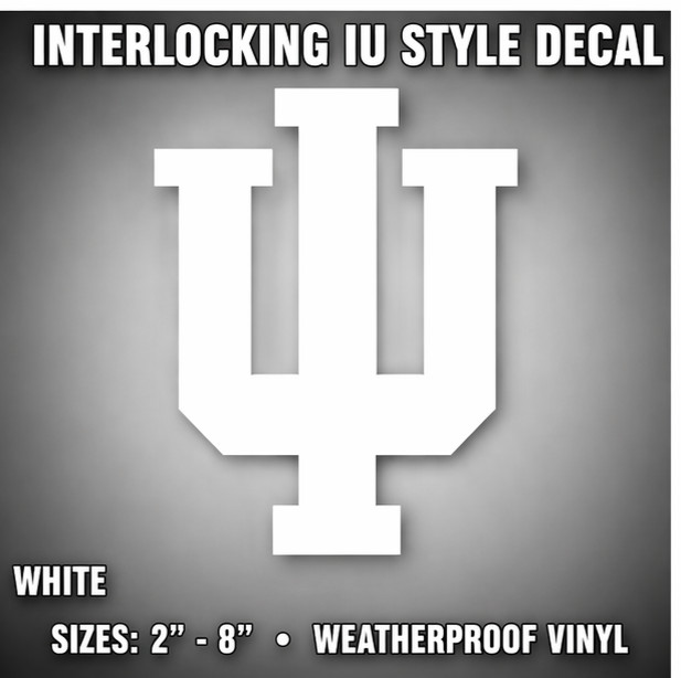 Indiana Crimson IU Style Vinyl Decal Sticker | Weatherproof | College Letter