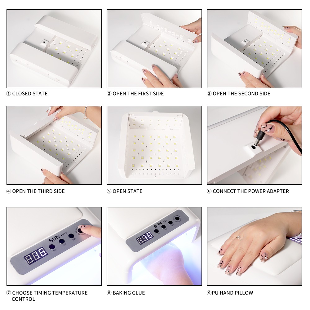 UV Led Nail Lamp For Gel Nail Polish Press On Nails Curing, Large UV Nail Light