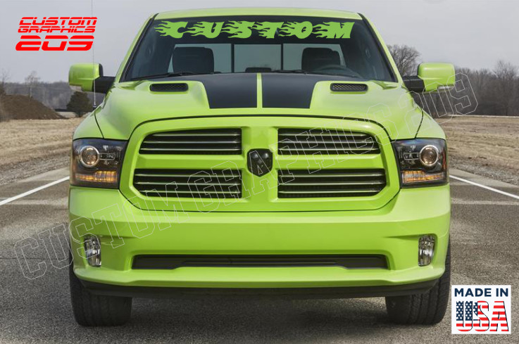 Custom Flame Text Truck Car Window Decal Oracal 651 Waterproof Vinyl