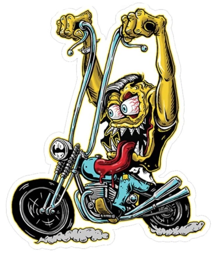 NEW LETHAL THREAT BIKER APE HANGER MONSTER MINI DECAL STICKER 2.75"x3.5" RC00193