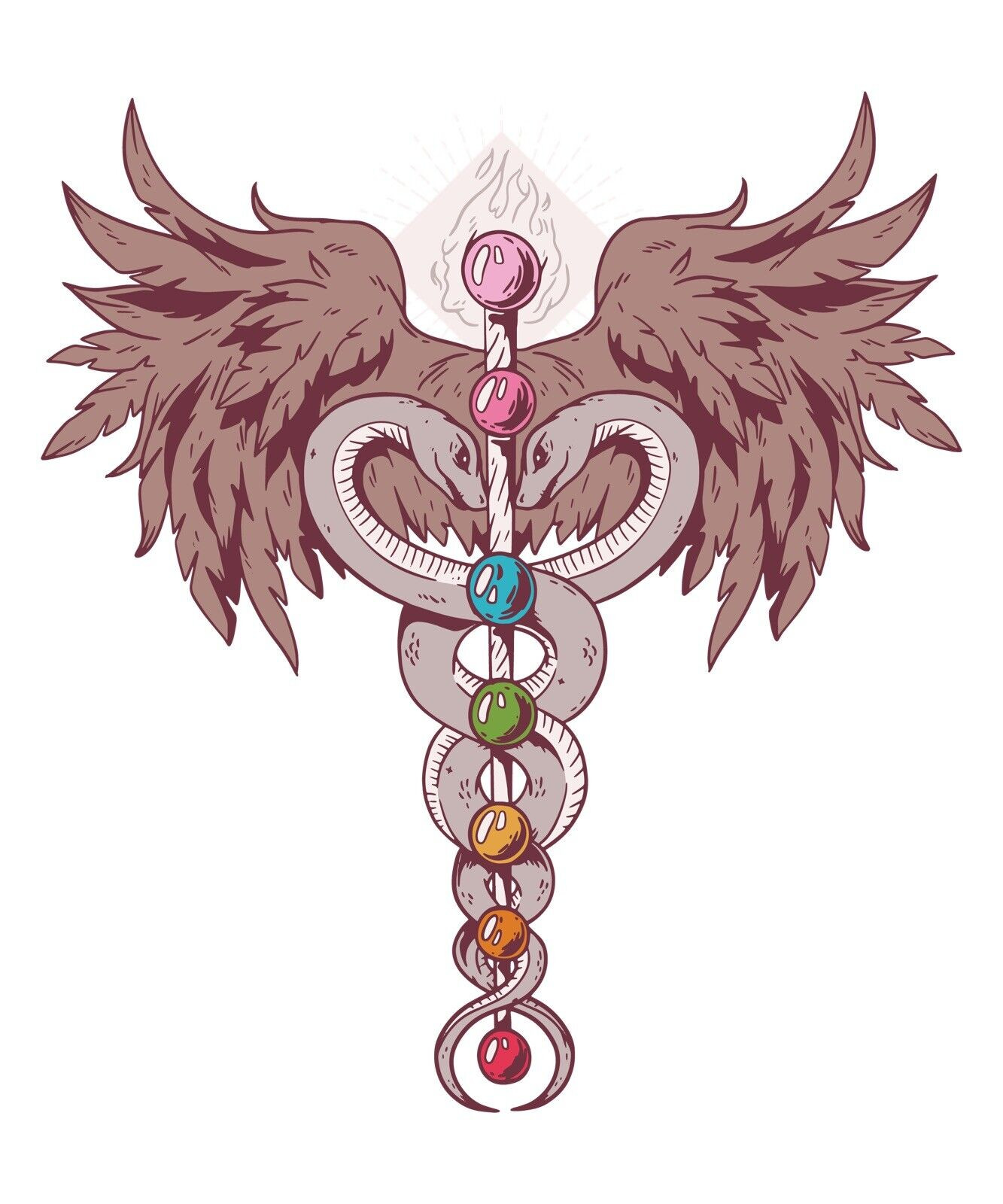 Caduceus Chakra Sticker Decal