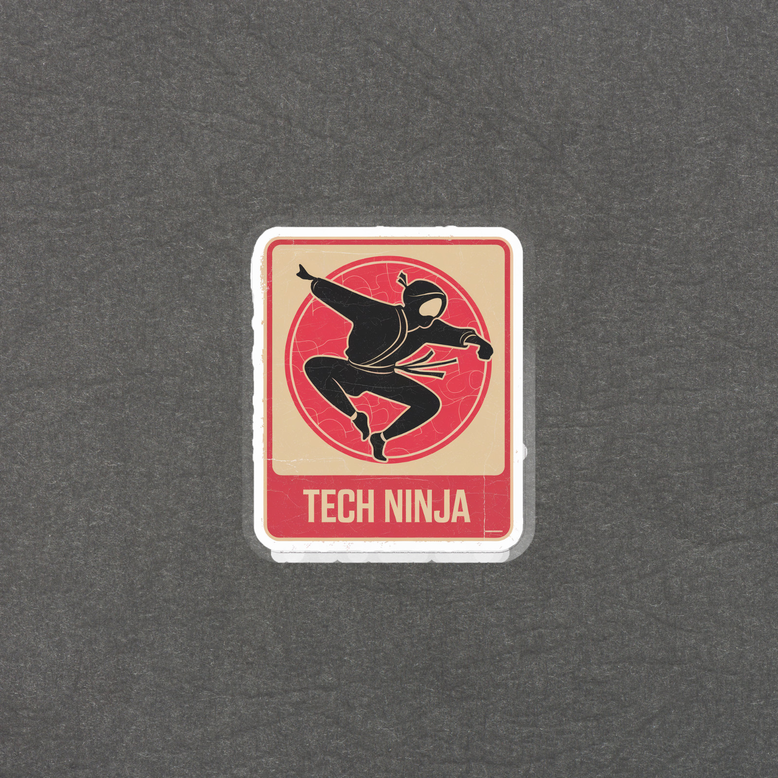 Tech Ninja Sticker – Retro Hacker Emblem Decal for Laptops & Devices #5889