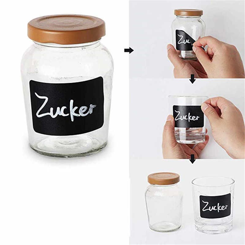 Black Labels Stickers With Pen Set Chalkboard Roll Waterproof Pantry Jar Sticker