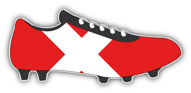 Denmark Flag Soccer Cleats Car Bumper Sticker Decal