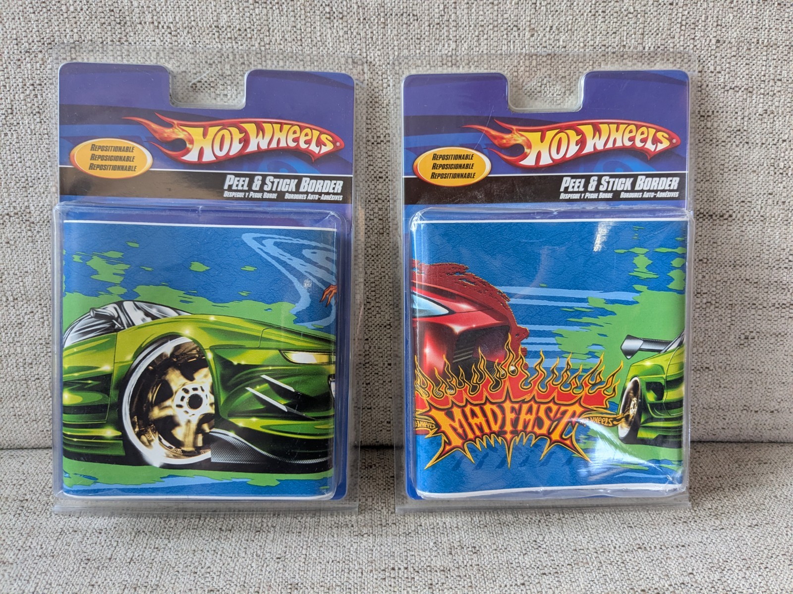 2 Hot Wheels MADFAST 2007 Peel & Stick Border Wall Decoration 5" x 12' NIB NOS