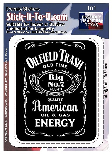 OILFIELD TRASH BLACK LABEL Decal Sticker
