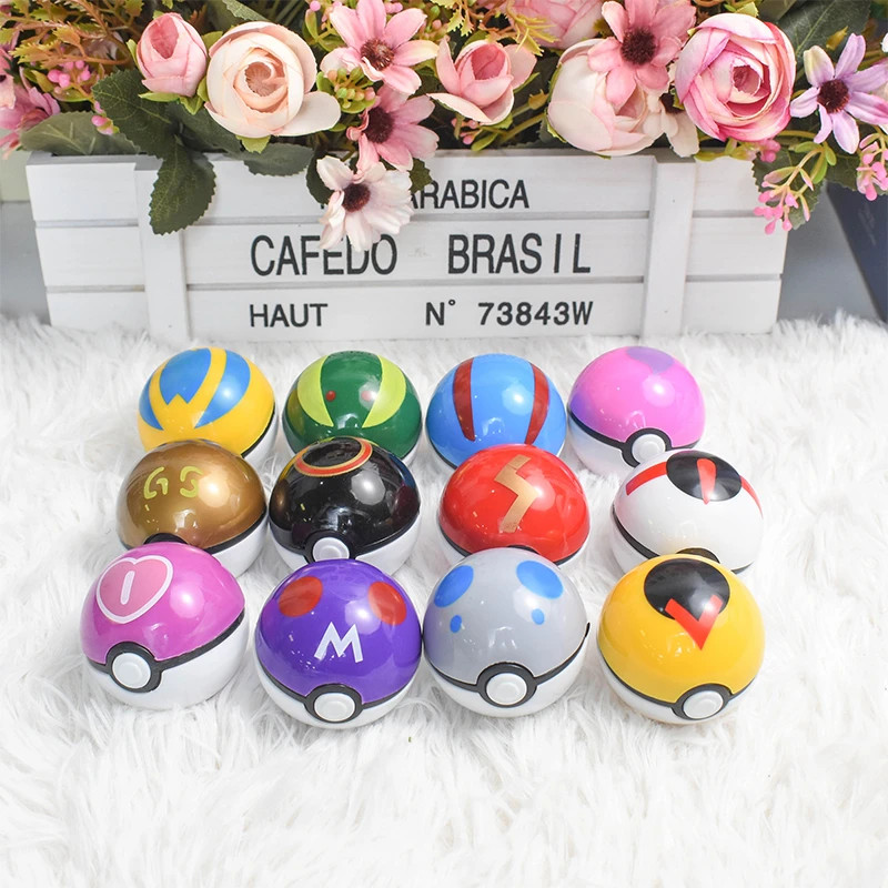 12Pcs/Set Pokemon Poke Ball Figure Toys Anime Pikachu Pocket Monster Pet Elf PVC