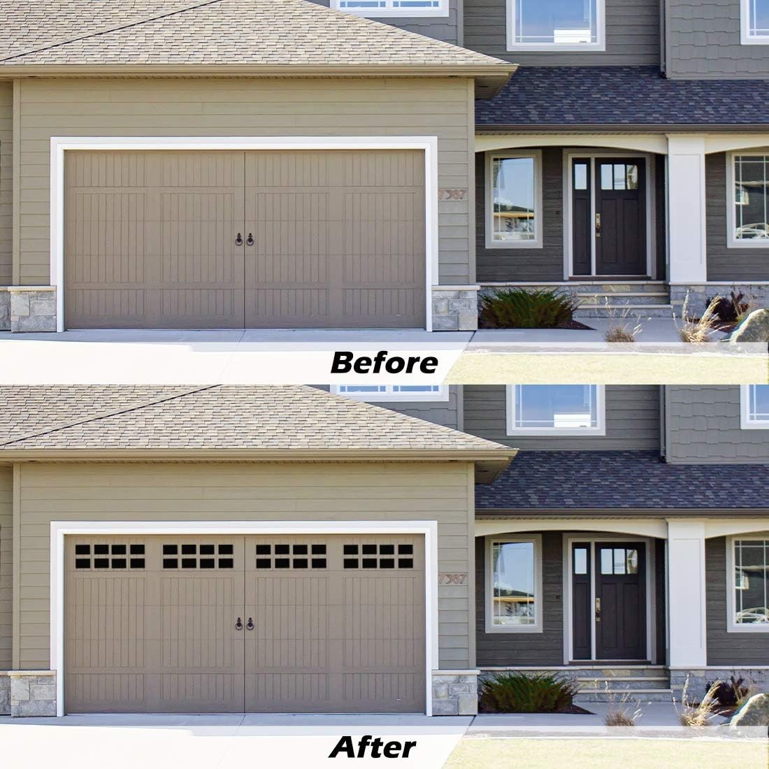 Magnetic Garage Door Windows Hardware Faux PVC Fake Decorative Window D