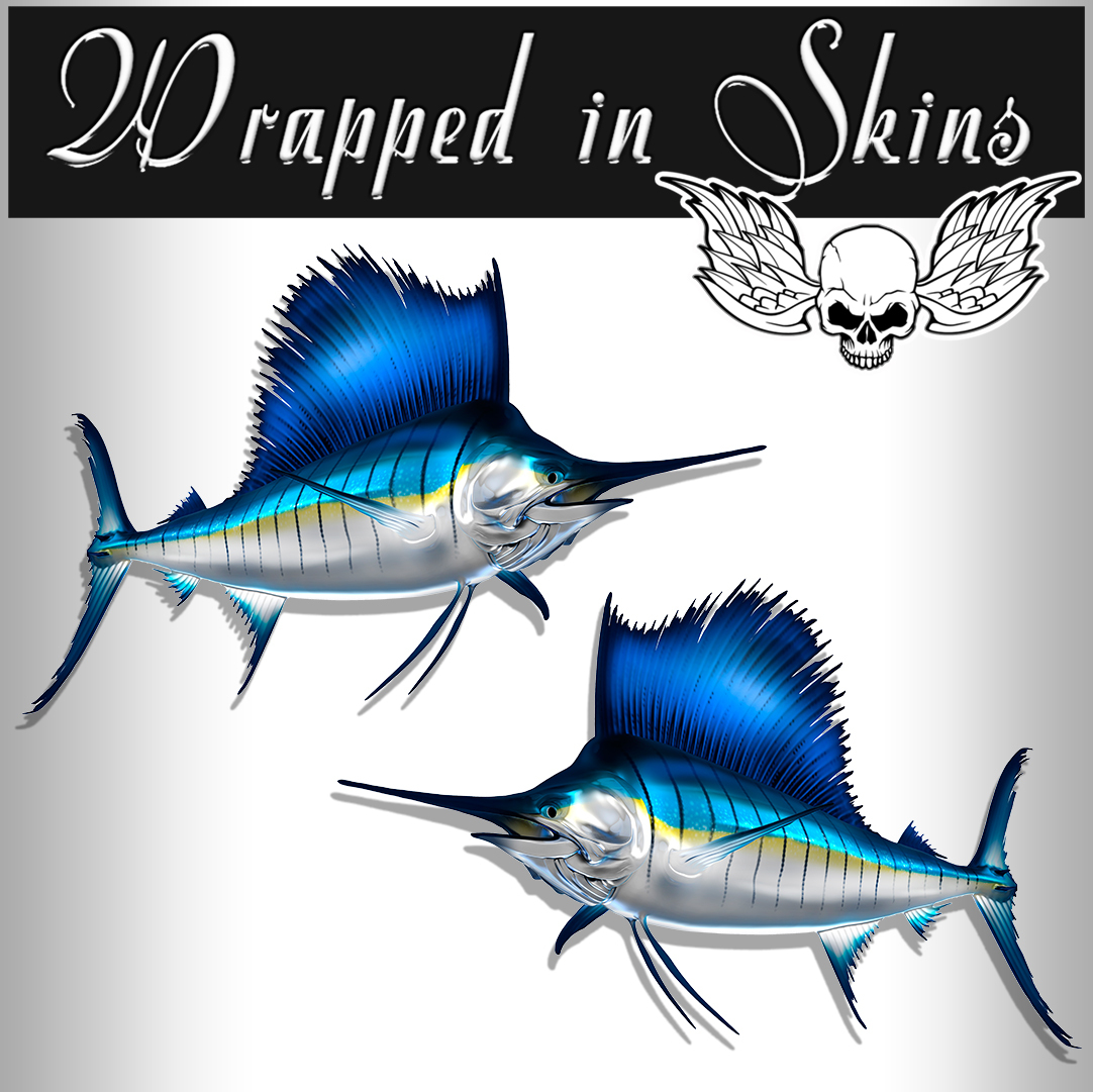 Sailfish Decals Fish Stickers Tackle Box RV Truck Trailer Camping AFP-0063