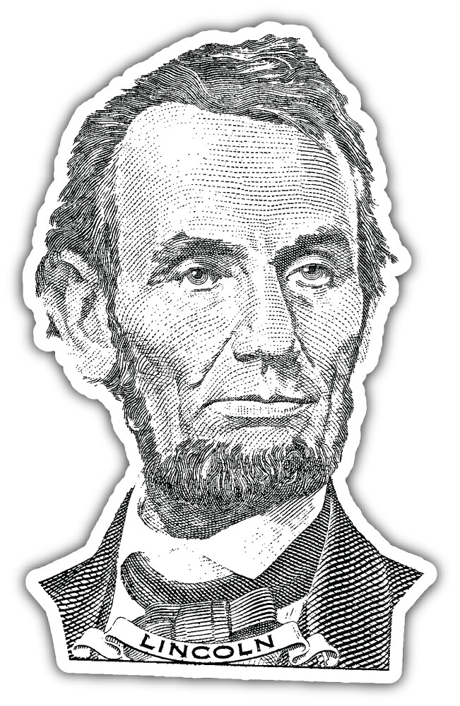 Abraham Lincoln Politics Portrait Car Bumper Sticker Decal "SIZES"